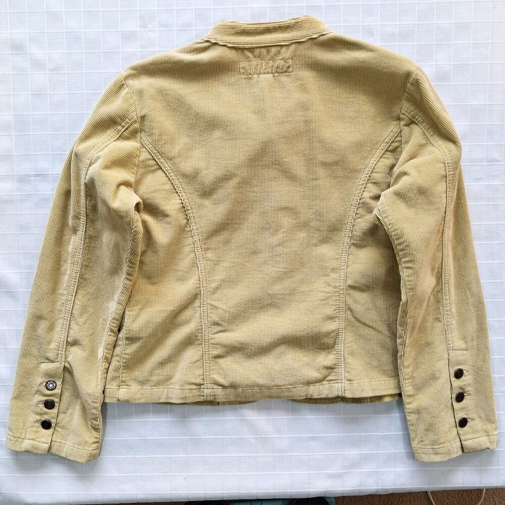 True Grit Ladies Stretch Cord Campaign Jacket Tan Mustard Size L - Picture 10 of 12